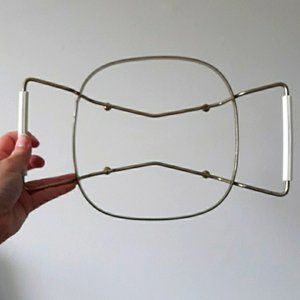 Vintage Square Corning Ware Casserole Carrier/Cradle in Gold Metal